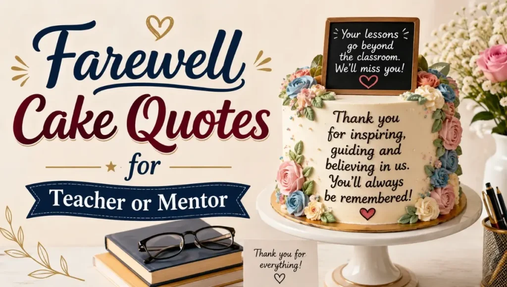 Farewell Cake Quotes for Teacher or Mentor
